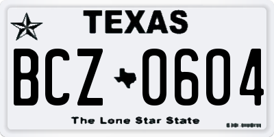 TX license plate BCZ0604