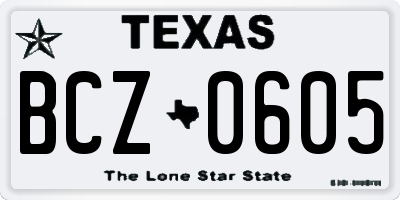 TX license plate BCZ0605