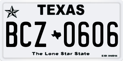 TX license plate BCZ0606