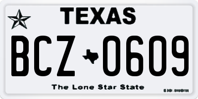 TX license plate BCZ0609