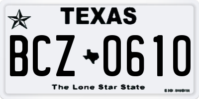 TX license plate BCZ0610