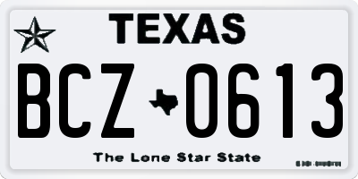 TX license plate BCZ0613
