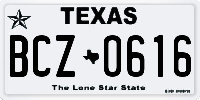 TX license plate BCZ0616