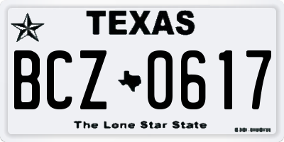 TX license plate BCZ0617