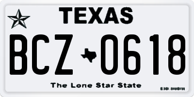 TX license plate BCZ0618