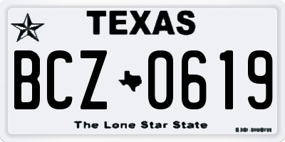 TX license plate BCZ0619