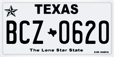 TX license plate BCZ0620