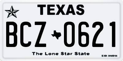 TX license plate BCZ0621