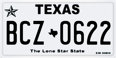 TX license plate BCZ0622