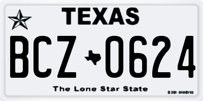 TX license plate BCZ0624