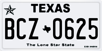 TX license plate BCZ0625