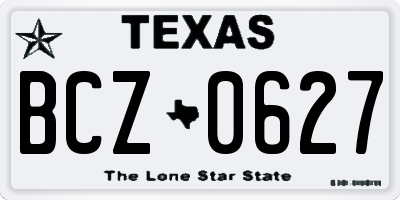 TX license plate BCZ0627