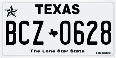 TX license plate BCZ0628