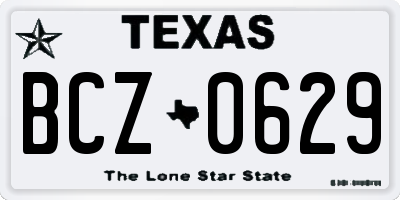 TX license plate BCZ0629