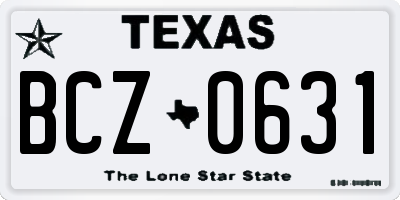TX license plate BCZ0631
