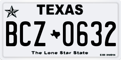 TX license plate BCZ0632
