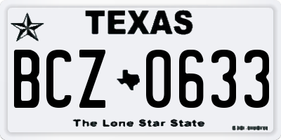 TX license plate BCZ0633