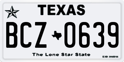 TX license plate BCZ0639