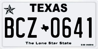 TX license plate BCZ0641