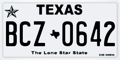 TX license plate BCZ0642