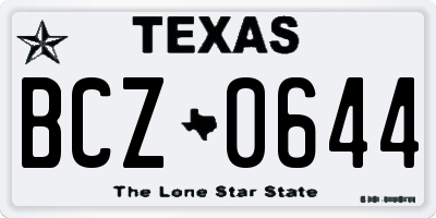 TX license plate BCZ0644