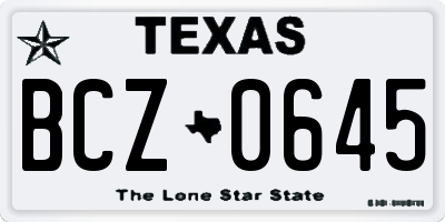 TX license plate BCZ0645
