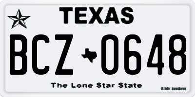 TX license plate BCZ0648