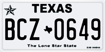 TX license plate BCZ0649
