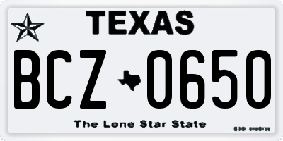 TX license plate BCZ0650