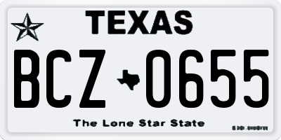 TX license plate BCZ0655