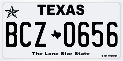 TX license plate BCZ0656