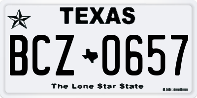 TX license plate BCZ0657
