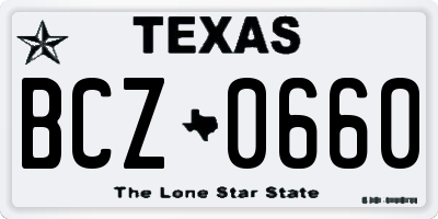 TX license plate BCZ0660