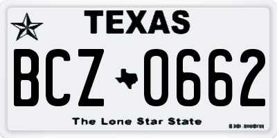TX license plate BCZ0662