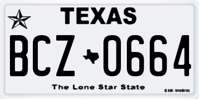 TX license plate BCZ0664