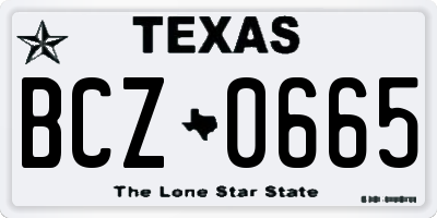 TX license plate BCZ0665