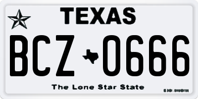 TX license plate BCZ0666
