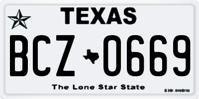 TX license plate BCZ0669