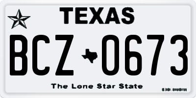 TX license plate BCZ0673