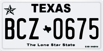 TX license plate BCZ0675
