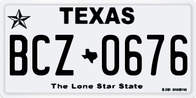 TX license plate BCZ0676