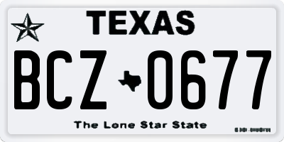 TX license plate BCZ0677