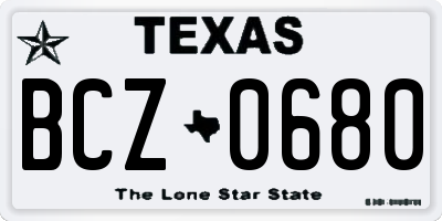 TX license plate BCZ0680