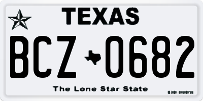 TX license plate BCZ0682