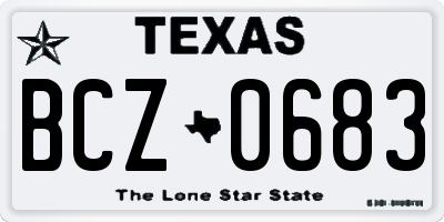 TX license plate BCZ0683