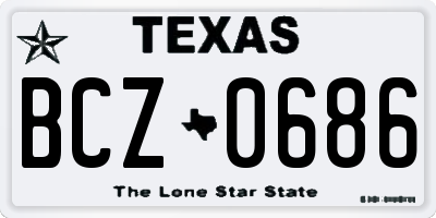 TX license plate BCZ0686