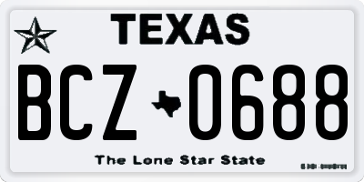 TX license plate BCZ0688