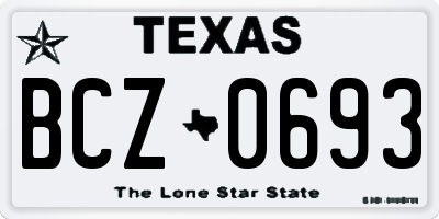 TX license plate BCZ0693
