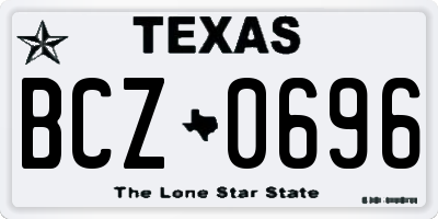 TX license plate BCZ0696