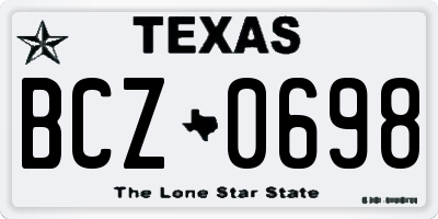 TX license plate BCZ0698
